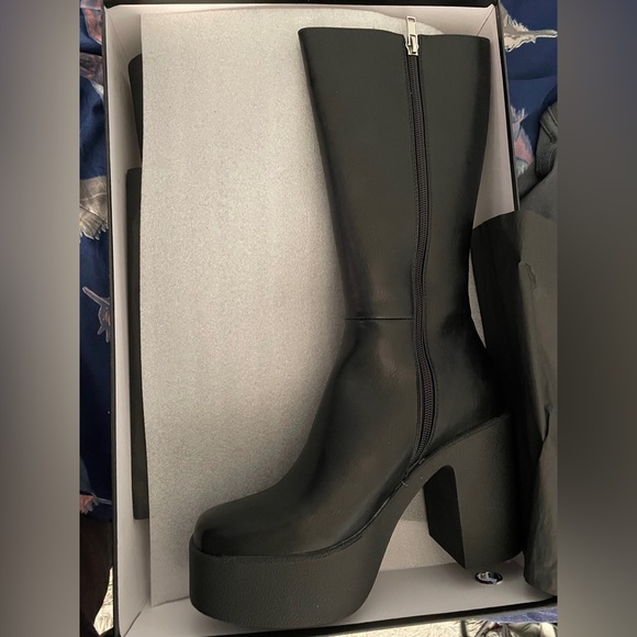 lamoda Shoes - LAMODA calf high slick nicks boots, brand new since they didn’t fit me